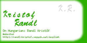 kristof randl business card